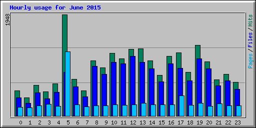 Hourly usage for June 2015