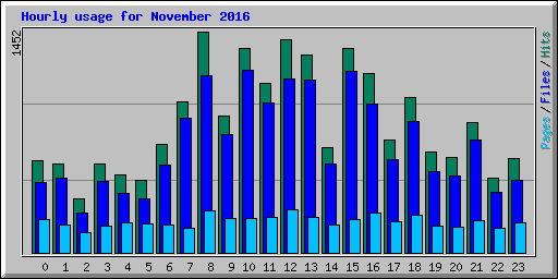 Hourly usage for November 2016