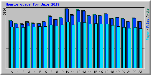 Hourly usage for July 2019