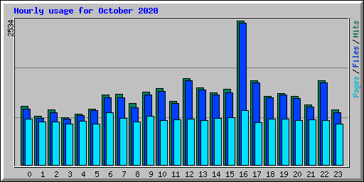 Hourly usage for October 2020